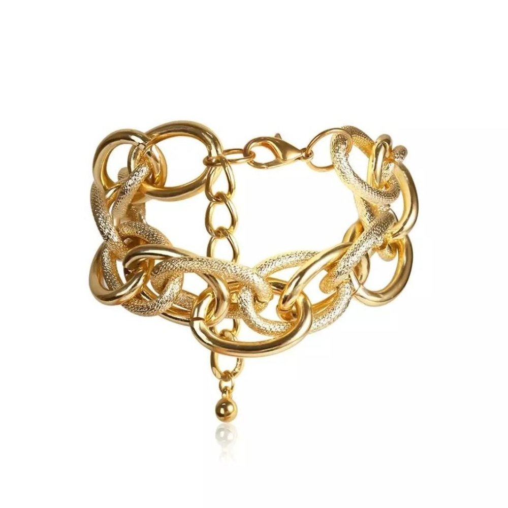 *New Boho chunky bangle gold Bracelet - Picture 3 of 6
